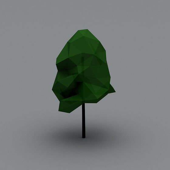 Stylish Low Poly Tree 3D Model for Various Uses