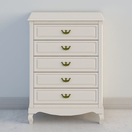 Classic Five-Drawer Cabinet 3D model