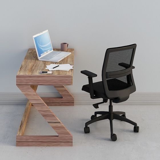 Stylish Office Desk and Chair 3D model for Modern Environments