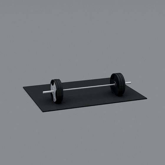 High-Detail Low Poly Barbell 3D model