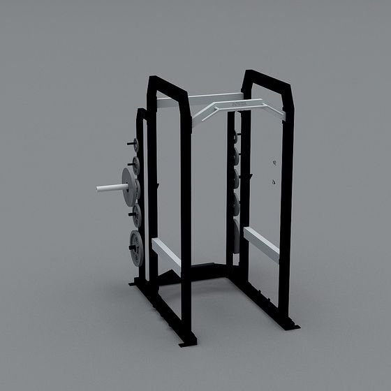 High-Quality Power Rack 3D Model for Fitness Spaces