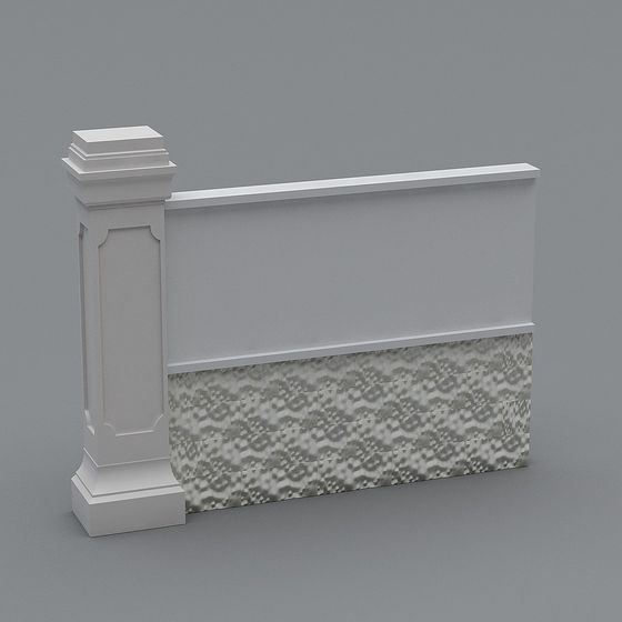 Elegant Low-Polygon Architectural Column 3D model