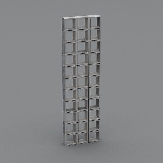 Unique Low-Polygon Concrete Bookshelf 3D model