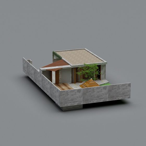 Urban Oasis Low Poly Building 3D model for Modern Projects