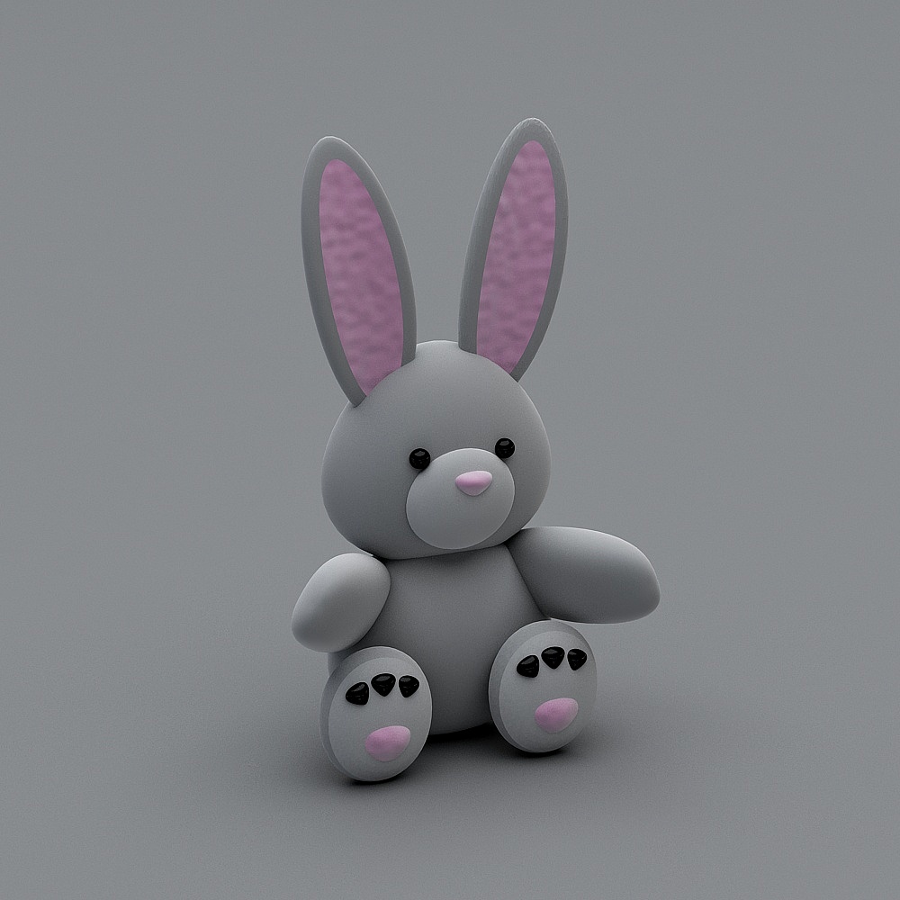 Cute Low-Poly 3D Bunny Model