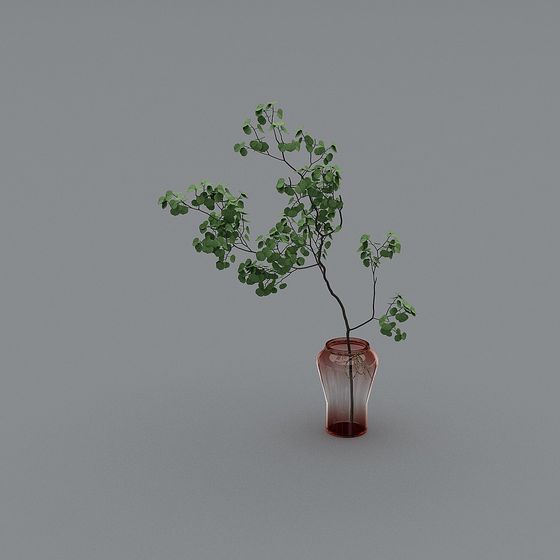 Vase with Greenery 3D model for Creative Spaces