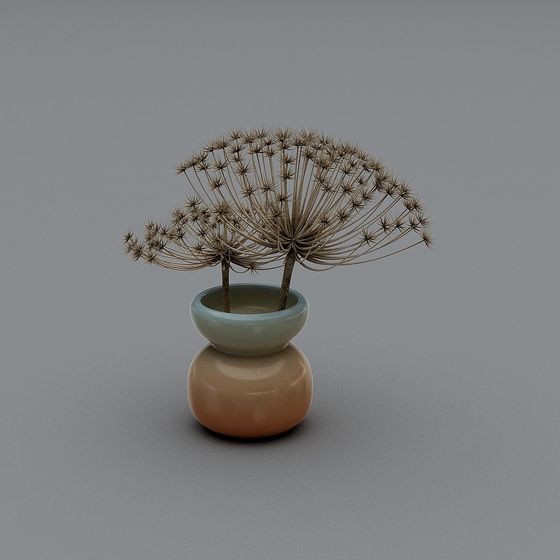 Dried Flower Pot 3D model