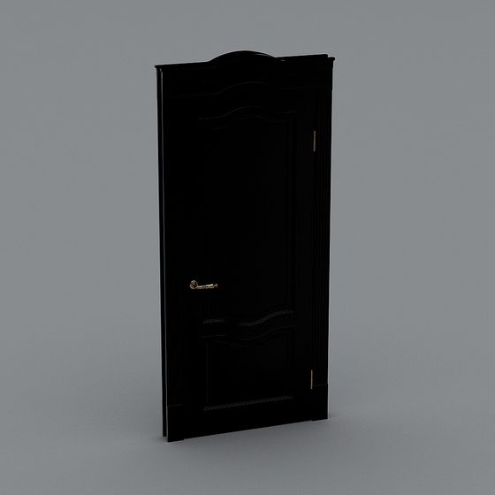 Elegant Low Polygon Black Door 3D Model