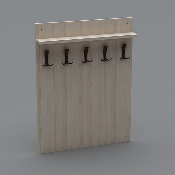 Elegant Wall-Mounted Clothes Rack 3D model for Modern Spaces