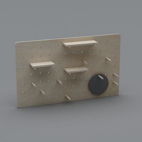 Low-Polygon Pegboard 3D Model Design