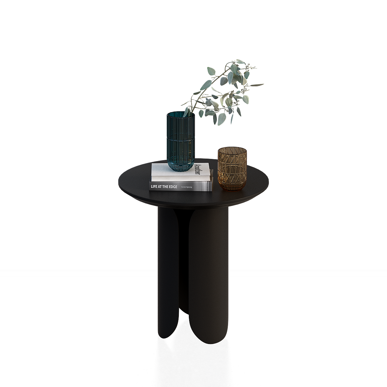 Urban Corner Side Table 3D Model – Low-Poly Black Design