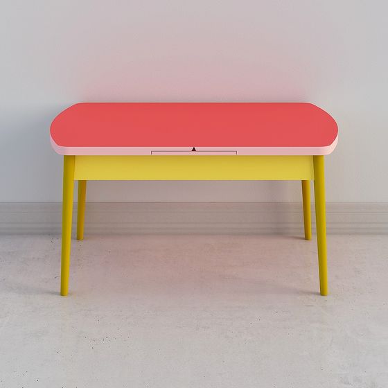 Vibrant Low-Poly Table and Chair Set 3D model