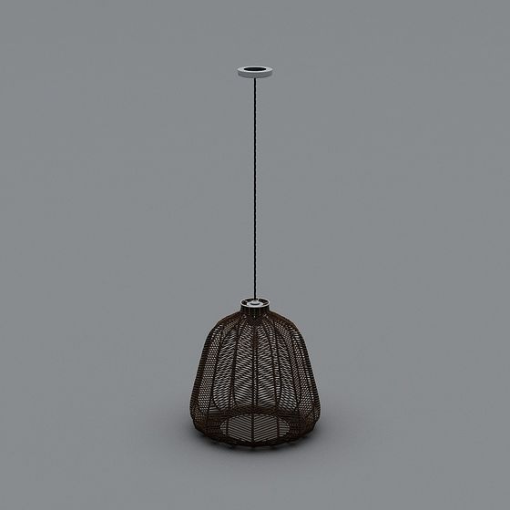 Stylish Woven Hanging Lamp 3D model for Modern Spaces