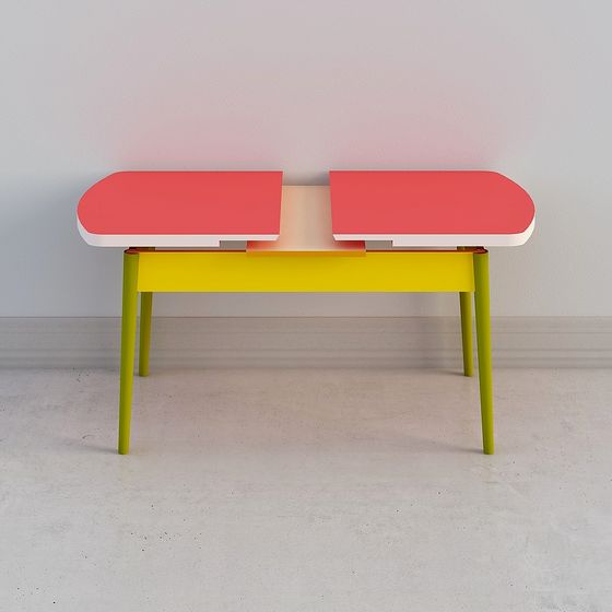 Vibrant Low-Poly Table and Chair 3D model