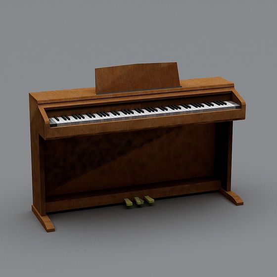 Elegant Low-Polygon Piano 3D Model