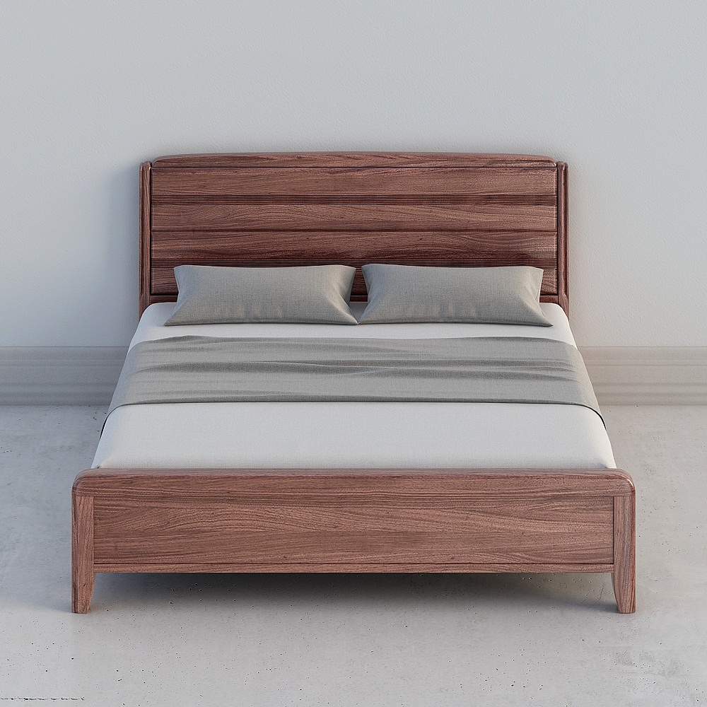 Công nghiệp gỗ Cửu Hi - Đơn giản hiện đại - Giường gỗ nguyên khối - 651