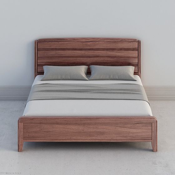 Công nghiệp gỗ Cửu Hi - Đơn giản hiện đại - Giường gỗ nguyên khối - 651