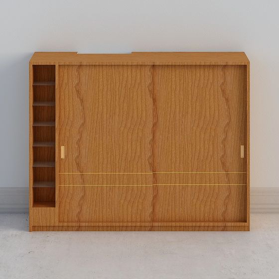 Stylish Wooden Storage Cabinet 3D model