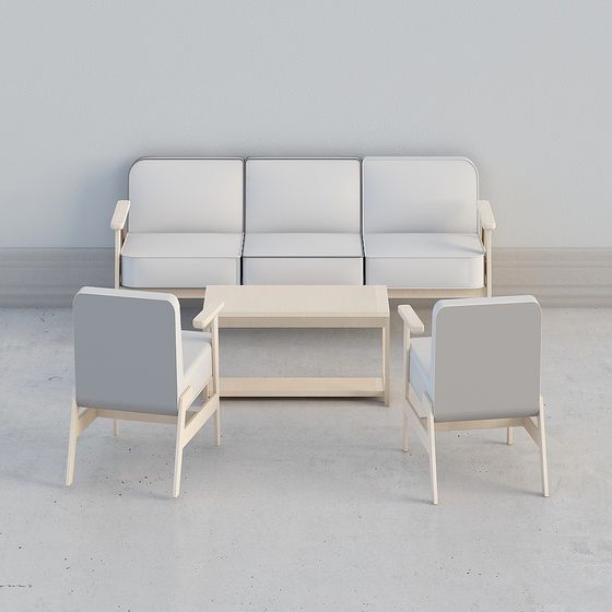 Stylish Minimalist 3D Furniture Set for Elegant Spaces