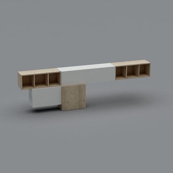 Modular Bookshelf 3D model for Creative Spaces