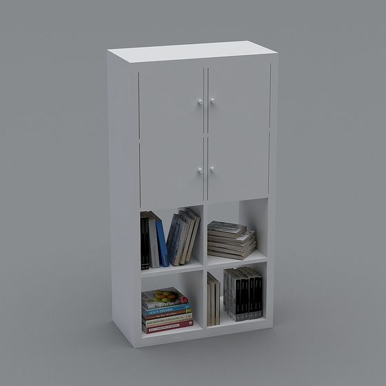 Minimalist Bookshelf 3D model Design