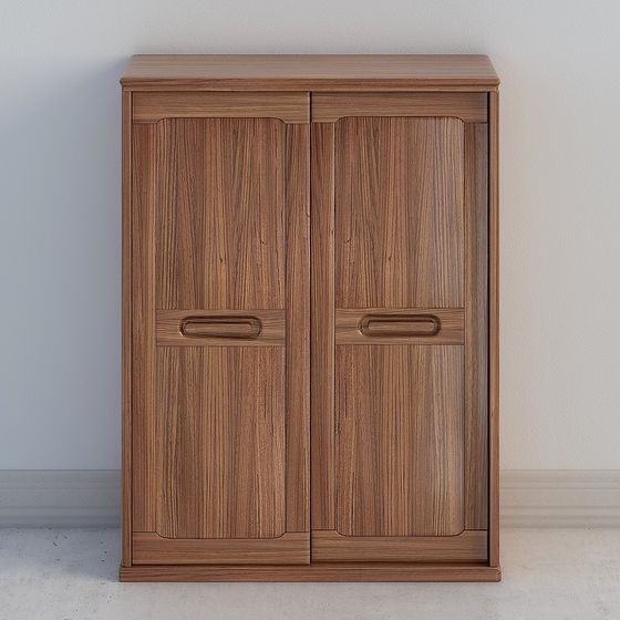 Elegant Minimalist Sliding Wardrobe 3D model