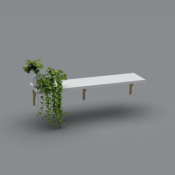 Floating Plant Shelf 3D model for Modern Interiors