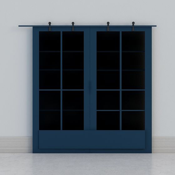 Stylish Industrial Barn Door 3D model