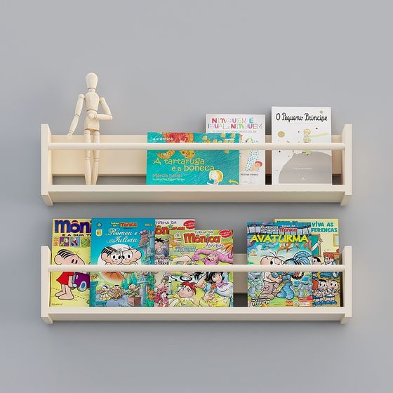 Charming Low-Poly Bookshelf 3D model