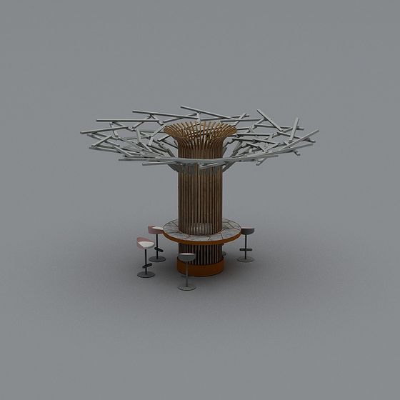 Futuristic Tree Low-Poly High-Detail 3D model