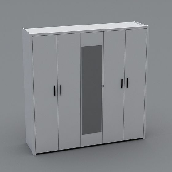 Stylish Low-Polygon Wardrobe 3D model for Creative Spaces