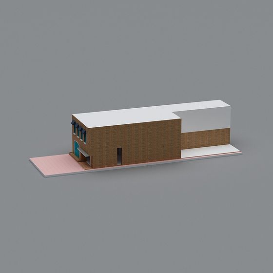 Unique Low-Polygon Urban Building 3D model