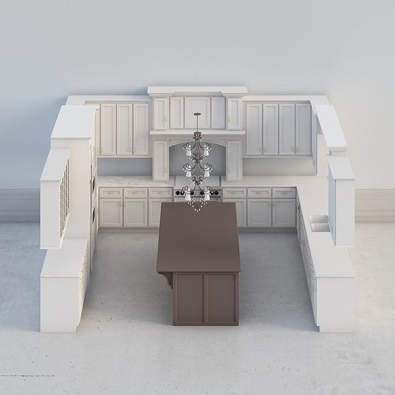 Elegant Low-Poly Kitchen 3D Model