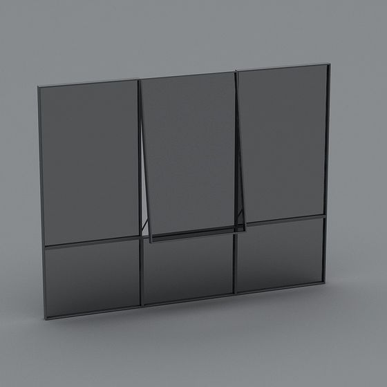 Modern Glass Curtain Wall 3D model