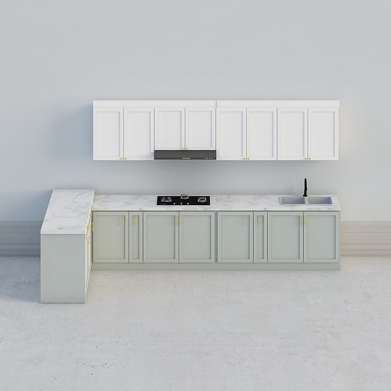 Modern Minimalist Kitchen Cabinet 3D model