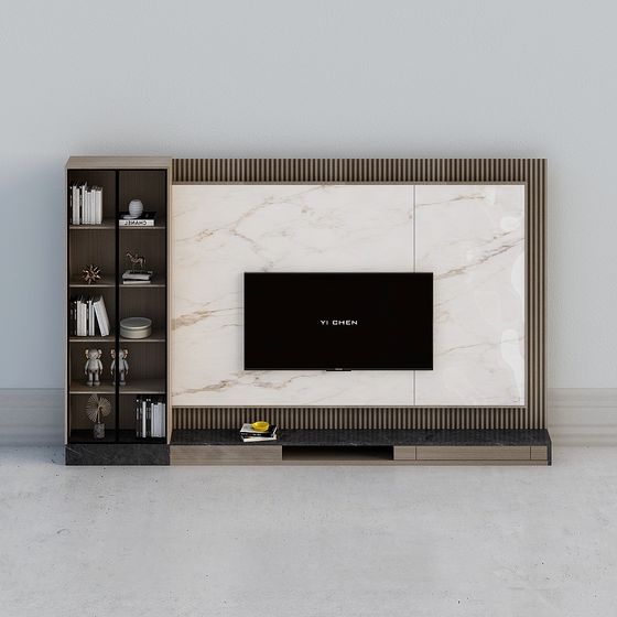 Stylish TV Cabinet 3D model for Modern Living Spaces
