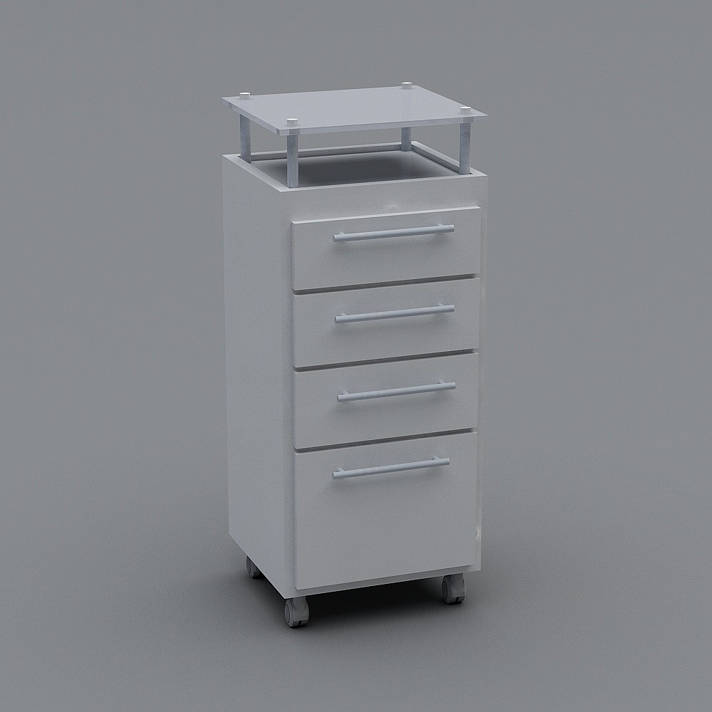 Minimalist Mobile Storage Cabinet 3D model