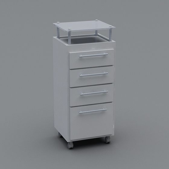 Minimalist Mobile Storage Cabinet 3D model