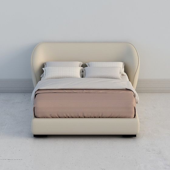 Elegant Low-Poly 3D Bed Model for Modern Interiors