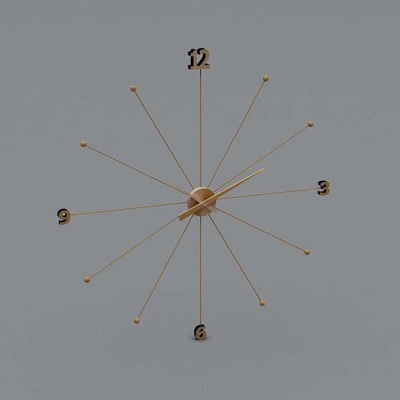Unique Star-Shaped Clock 3D Model Design