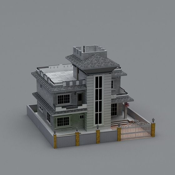 Charming Low-Poly Modern House 3D model