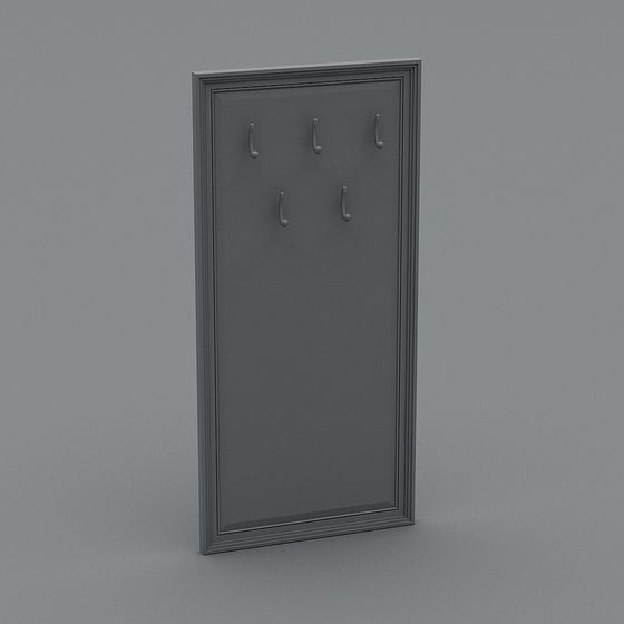 Minimalist Wall-Mounted Coat Rack 3D model