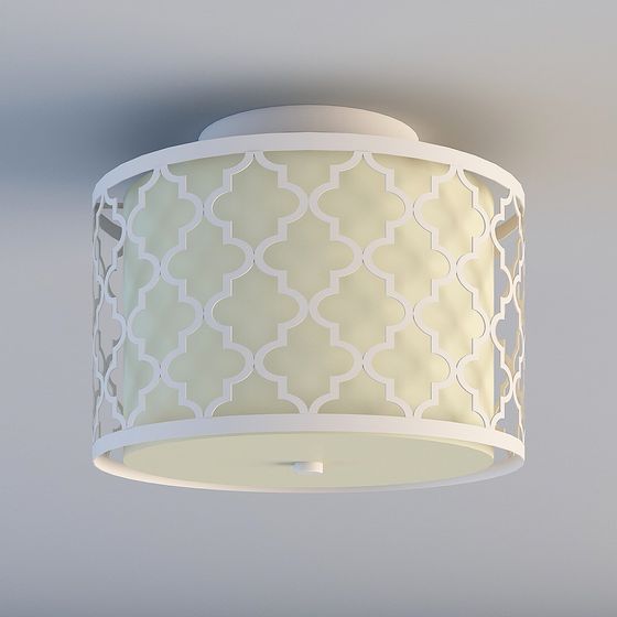 Elegant Low-Polygon Ceiling Light 3D Model