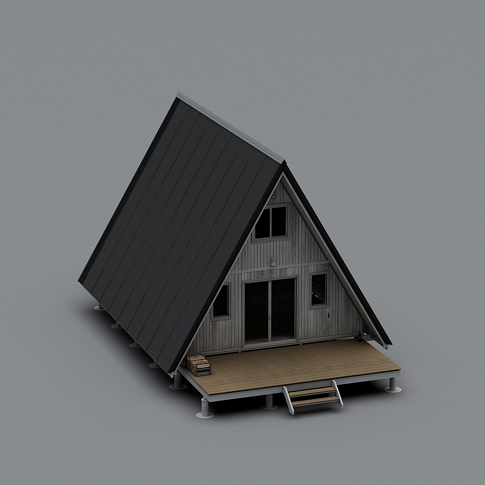 Unique A-frame Cottage 3D model
