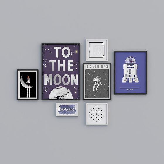 Celestial Space-Themed Poster 3D Model Collection