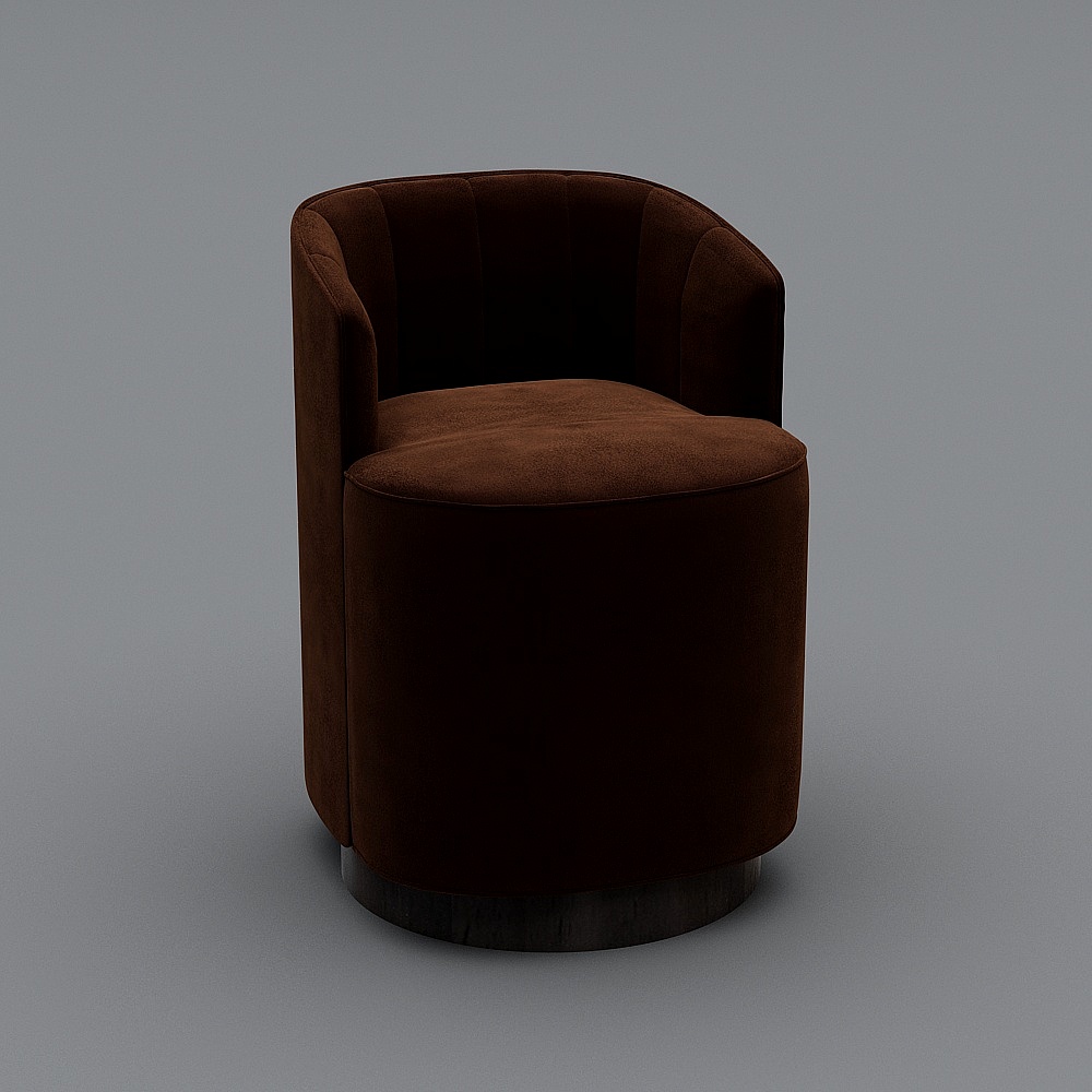 Elegant Velvet Armchair 3D model