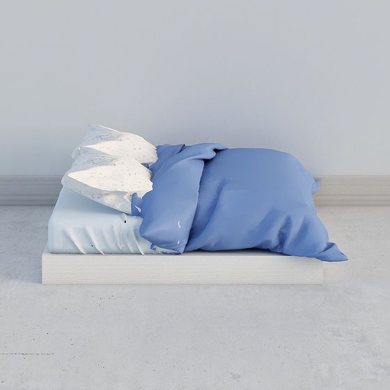 Messy Bed 3D model in Modern Minimalist Aesthetic