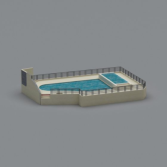 Elegant Low-Poly Swimming Pool 3D model