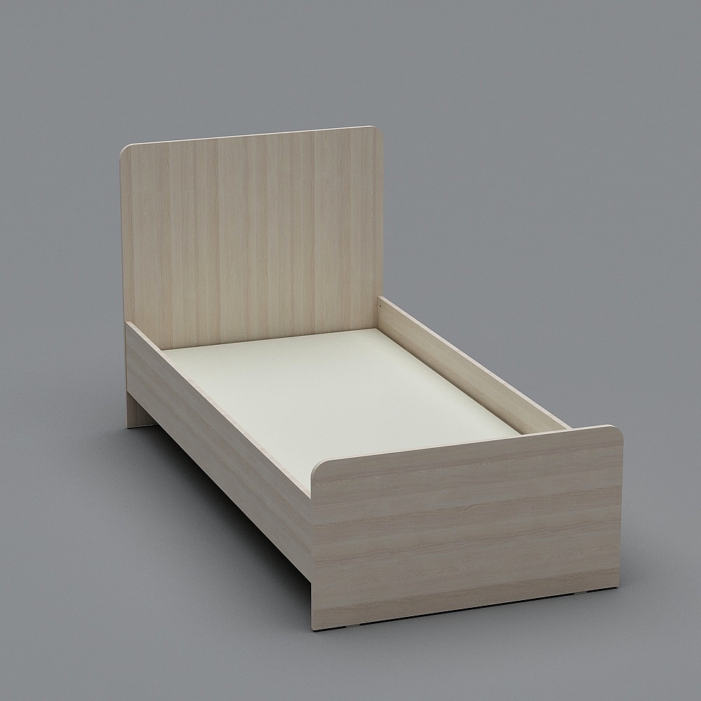 Low-Poly Modern Bed Frame 3D model