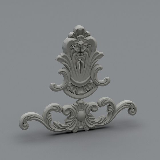 Victorian Scrollwork Low-Poly 3D Model